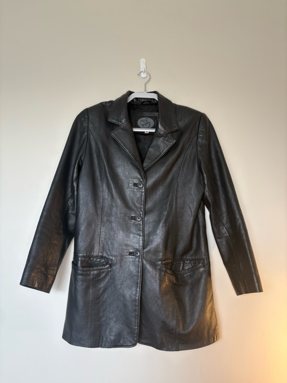 Women’s Black Genuine Leather Blazer Jacket